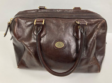THE BRIDGE HANDBAG BAULETTO LADIES LEATHER BROWN TWIN HANDLES ZIP PATINA