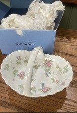 Wedgwood Canterbury Basket Rosehip Bone China Vintage Trinket Dish