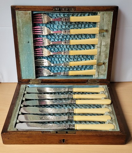 Antique 12pc fish - antique, bone