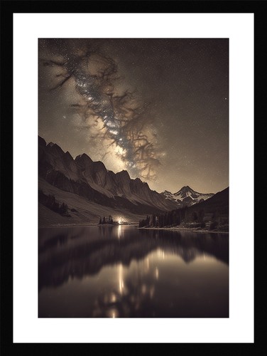 Serene milky way framed wall - milky,