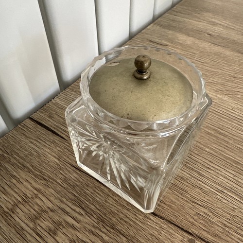 Cut glass preserve jar with - cut,