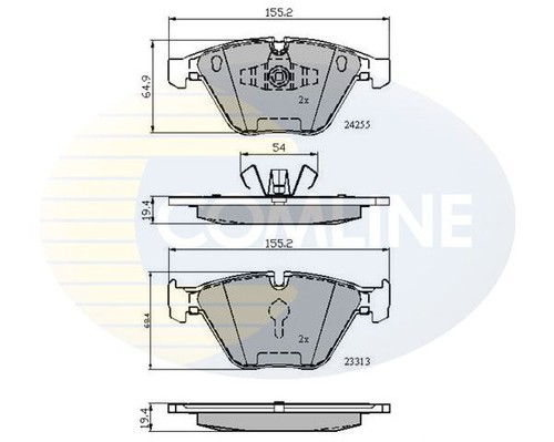 Brake pad set front - pad, 155.2