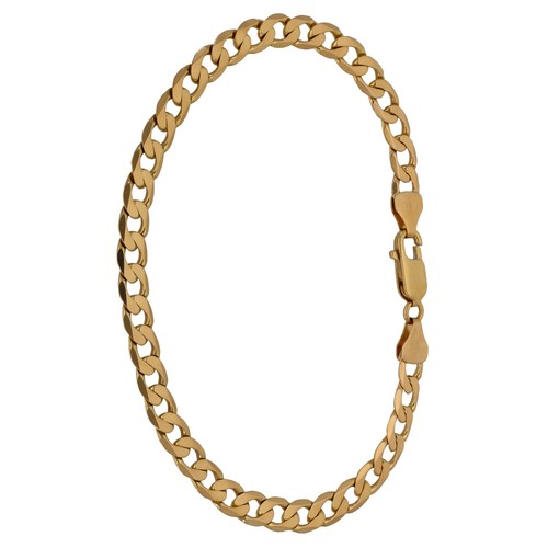 9ct gold bracelet - gold, curb