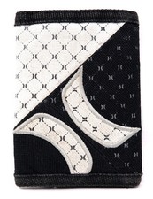 HURLEY TRI FOLD WALLET BLACK & WHITE W/DESIGN - NICE!