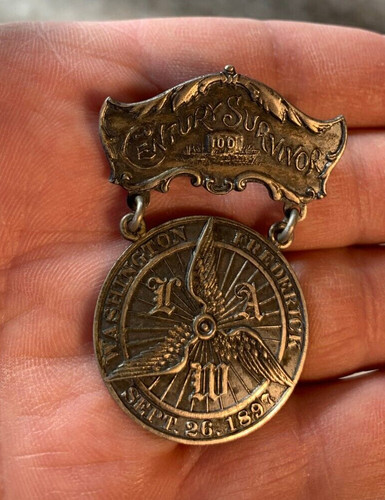 Antique 1897 bicycle bike pin - bicycle,