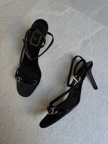 Vintage dior black strappy - black,
