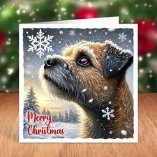 Border Terrier Dog Christmas Card