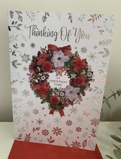 Thinking Of You At Christmas Time Foiled Christmas Greeting Card Xmas Cards
