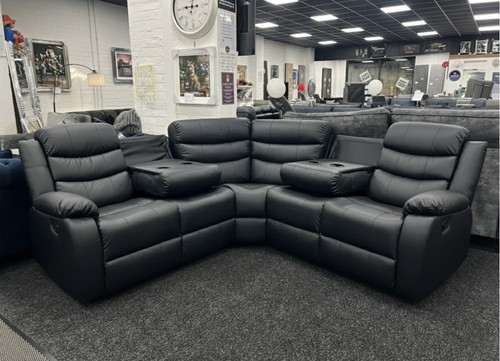 Roma black leather - |, corner