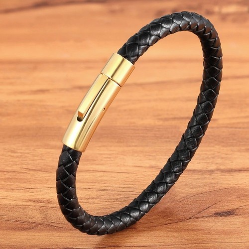 Mens bracelet leather braided - mens,