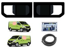 LH RH Dark Tint Opening Windows Glass Fitting Kit for Renault Trafic (2014 on)
