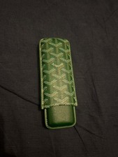 Goyard Double 2 Cigar Case Green Goyardine Coated Canvas & Leather