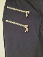 M&S Nwot Size 8 Long  Drain Pipe Trousers Polyester Zip Pockets.