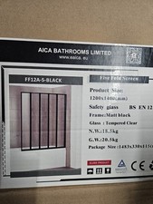 Acia Shower Screen,  5 Panels, Black