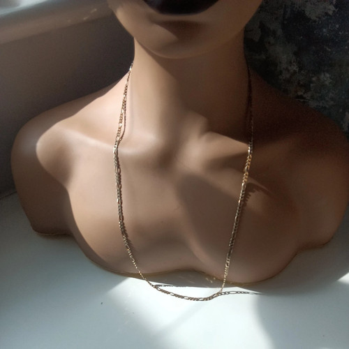 9ct gold figaro chain - 9ct, chain/