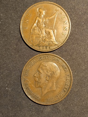 George old penny - v, coin