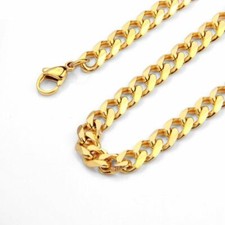 Mens Necklace Curb Link Chain Cuban Chain 4-8mm 18-30" Silver or Gold