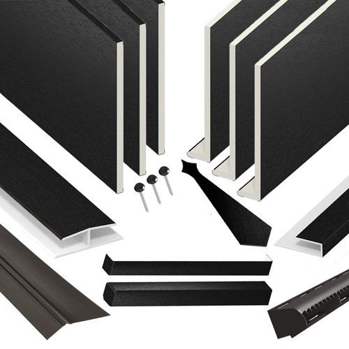 Black fascia soffit - black, 5m