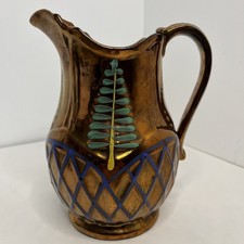 Copper Tone Lustre Ware Jug