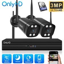 3MP 4CH NVR Wireless CCTV System Camera Kit Home Outdoor Security with HDD UK