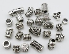 Viking Beard Beads Dreadlock Hair Skull Ring 6,7 or 10 pcs mix - UK Seller