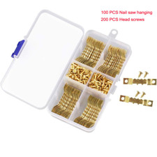 100x Sawtooth Picture Frame Wall Hangers Hardware Hanging Set with 200 Screws UK