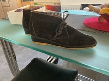 Vintage Handmade Ladies Modette Used 1960s carcavelos Black Suede Bootees Shoes