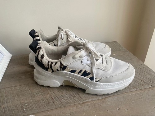 Zara white black chunky sole - white,