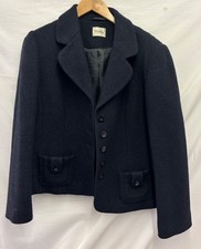 Women's VIYELLA Black Wool-Blend Jacket UK Size 14 - CG K03