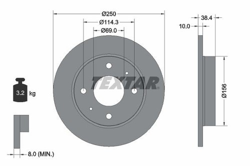 Textar 92134903 rear brake - 2x,