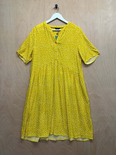 Joules yellow ella midi - yellow, spotty