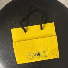 Selfridges Shopping Paper Carrier Gift Bag Tote Yellow 15x12.5x8 cm