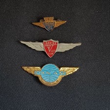 3 Junior Airline Metal Flight Pins/Badges 1960's BOAC QUANTAS PAN AM AIRWAYS