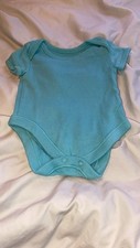 Baby Girl Baby Boy Green Shortsleeve Vest 0-3 Months. Asda