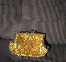 Vintage Gold Beaded Purse With
