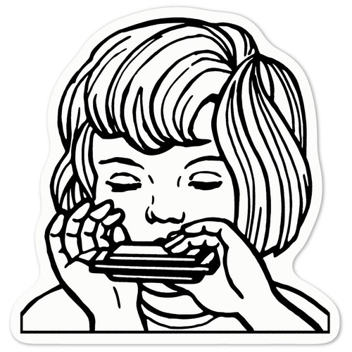 Harmonica player decal - 'harmonica,
