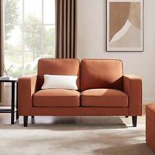 Dusk Soho Burnt Orange Matte Velvet 2 Seater Sofa RRP £436