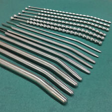 Men Stainless Steel Sounds Sounding Hollow Beads Urethral Penis Plug Dilator SM