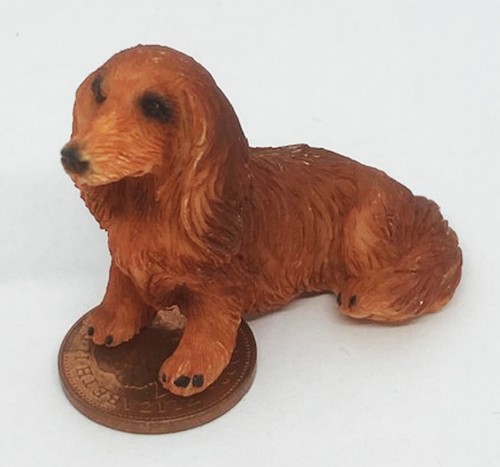 Dolls house dachshund dog - dachshund,