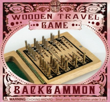 HOUSE OF MARBLES - MINI WOODEN TRAVEL GAME - BACKGAMMON - NEW