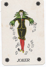 RARE VINTAGE "Joker in a Black/Green Costume JOKER Play Card #42