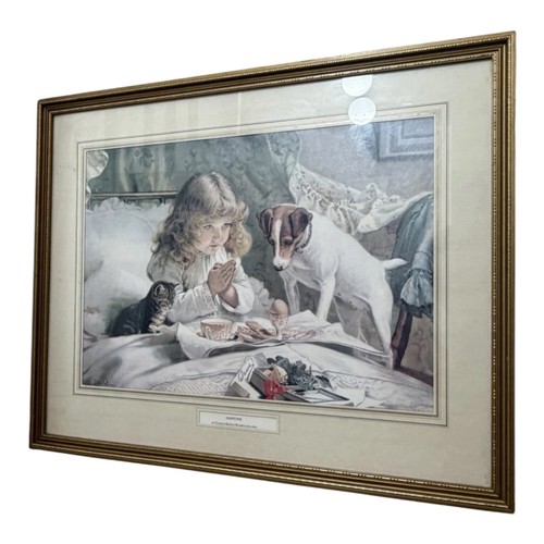 Vintage framed print - framed, —
