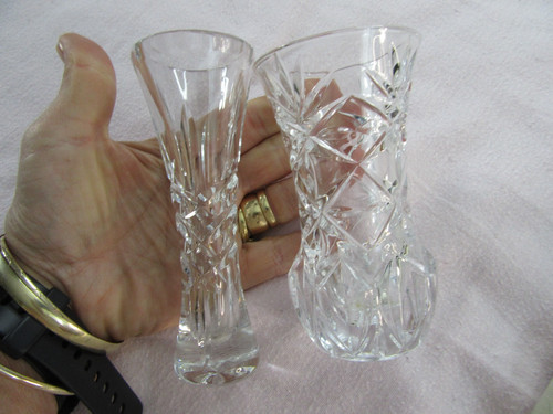 Cut glass flower vases - cut,