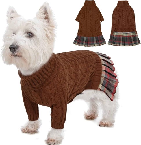 Dog jumper dress with leash - dog,