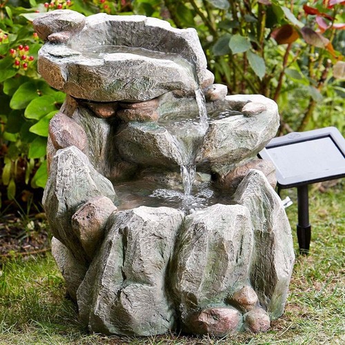 Solar power outdoor rock fall - power,