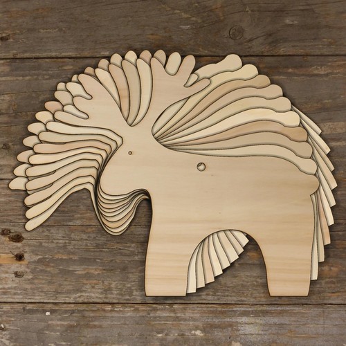 10x wooden simple reindeer - wooden,
