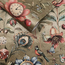 Gold metallic floral wallpaper - metallic,