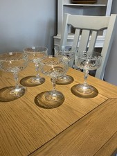 Five crystal champagne saucers - five,