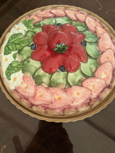 Vintage style ceramic pie - vintage,
