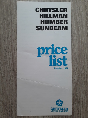 Rootes range price list - rootes,
